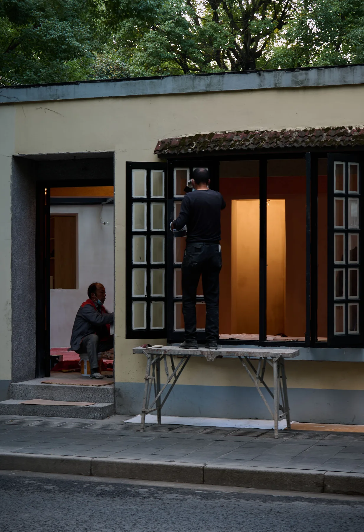 Home service professionals on a renovation project